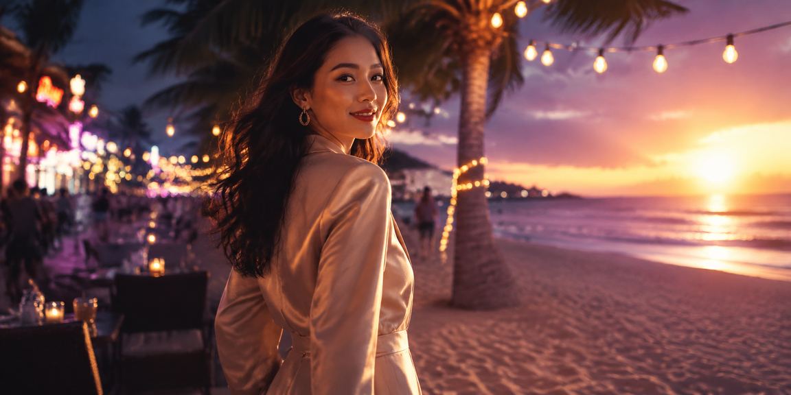 Cảnh biển Phú Quốc về đêm gợi không khí giải trí casino và jackpot sôi động